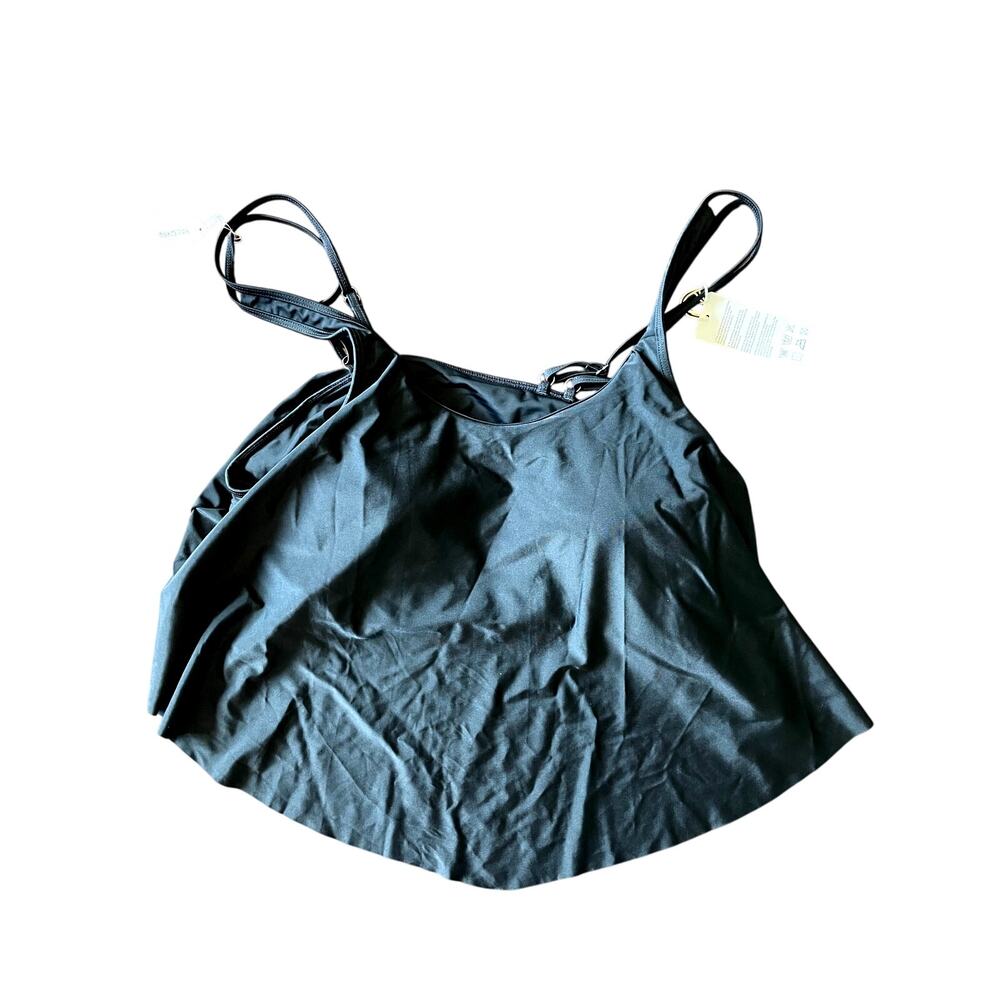 12CRAZY, SIZE XL, TANKINI TOP, BLACK, ADJUSTABLE STRAPS